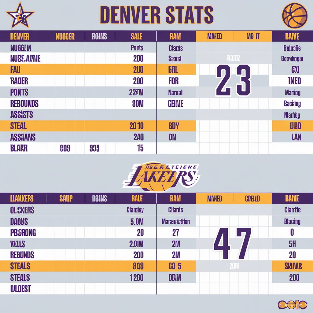 Denver Nuggets vs Lakers Match Player Stats