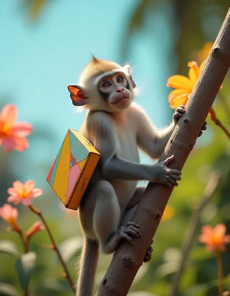 Monkey Carrying a Box