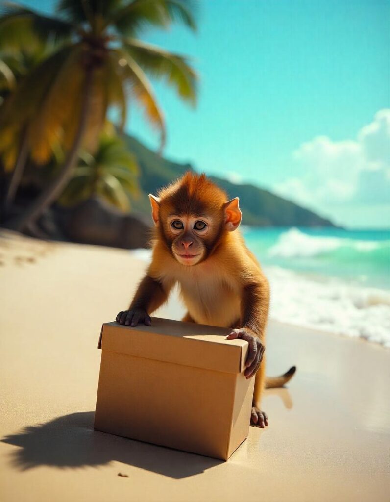 Monkey Carrying a Box